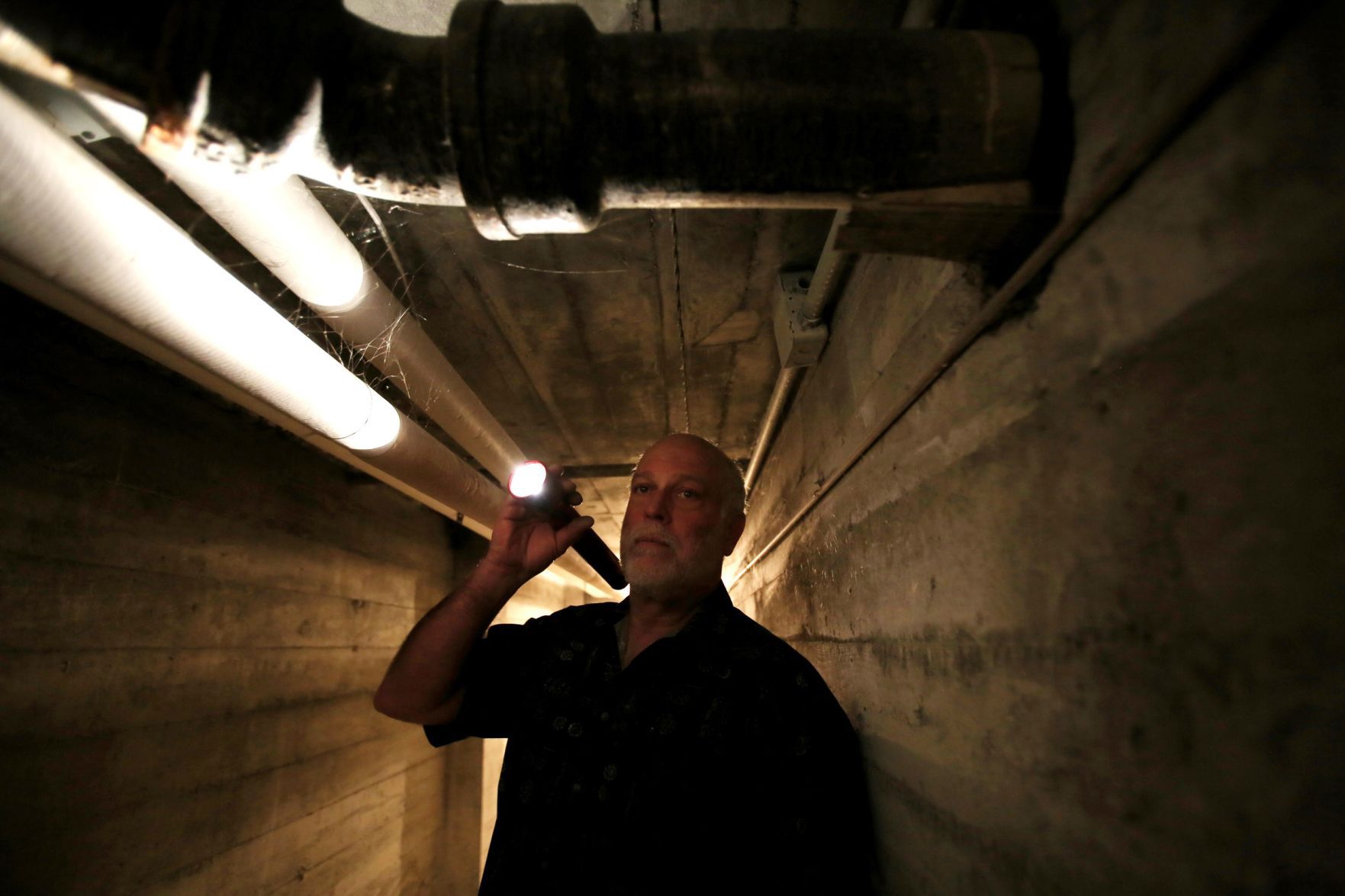 Jeff checks pipes under Lincoln Center